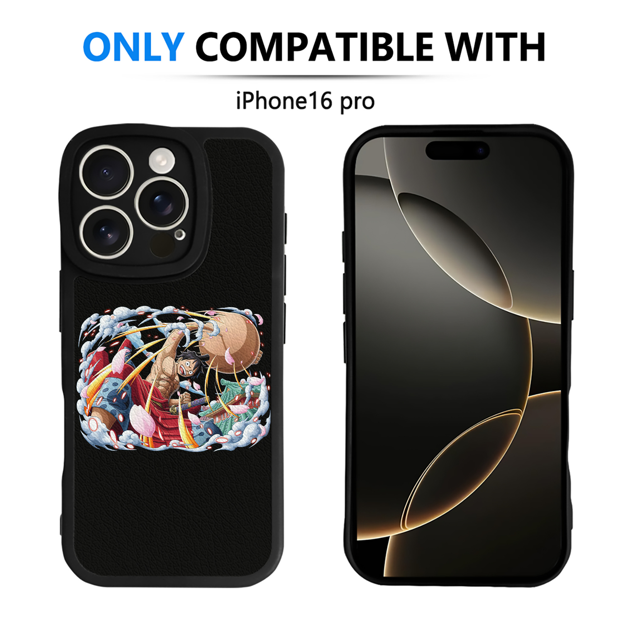 （画像用） ワンピース モンキー・D・ルフィ ONE PIECE Monkey D. Luffy 【iPhone 16シリーズ対応】シリコンスマホケース（レザー調） 材質：シリコン